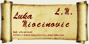 Luka Miočinović vizit kartica